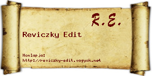 Reviczky Edit névjegykártya